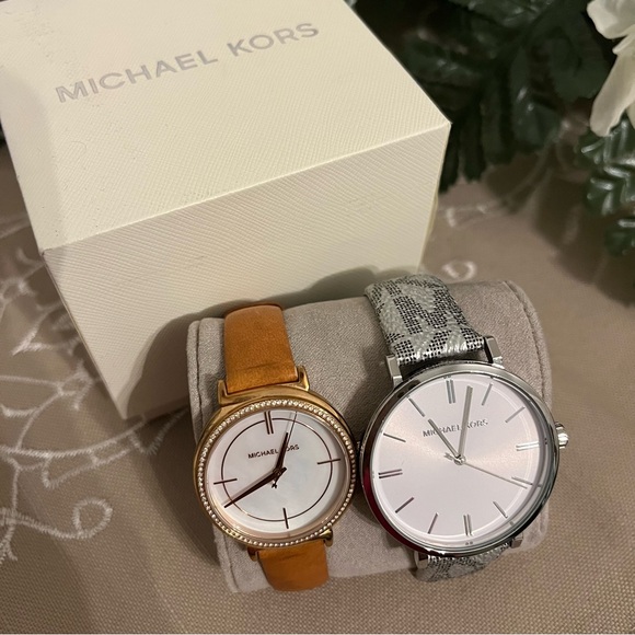 Michael Kors Dual Watch Set - Brown and Silver - Picture 1 of 9